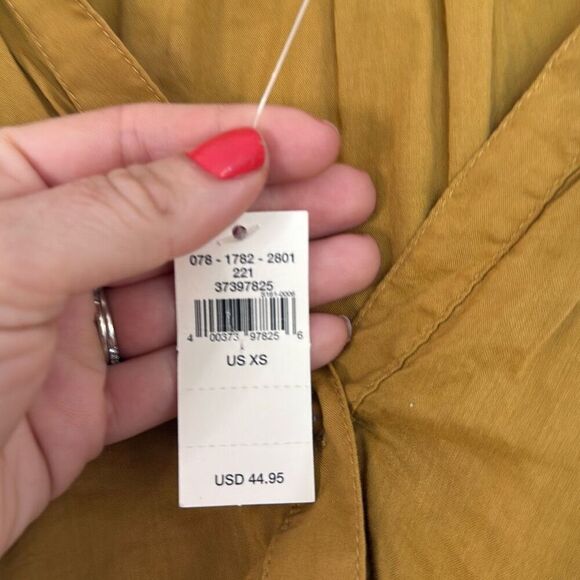 Aerie NWT mustard yellow cropped puff sleeve blouse XS - Picture 4 of 8